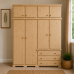 Handmade in England Baltic Solid Pine 4 Door 3 Drawer Wardrobe with Topbox in Natural Polished