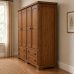 Handmade in the UK Solid Pine 4 Drawer and 4 Door 182cm Wide Wardrobe - Baltic Golden Oak (Made to Measure)