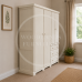 BALTIC SOLID PINE 4 DOOR 3 DRAWER QUAD WARDROBE IN IVORY