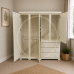 BALTIC SOLID PINE 4 DOOR 3 DRAWER QUAD WARDROBE IN IVORY