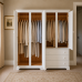 BALTIC SOLID PINE 4 DOOR 3 DRAWER WARDROBE MIRRORED WHITE BALTIC SOLID PINE 4 DOOR 3 DRAWER WARDROBE MIRRORED WHITE
