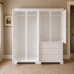 BALTIC SOLID PINE 4 DOOR 3 DRAWER WARDROBE MIRRORED WHITE BALTIC SOLID PINE 4 DOOR 3 DRAWER WARDROBE MIRRORED WHITE