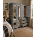 BALTIC SOLID PINE 4 DOOR 3 DRAWER MIRRORED WARDROBE WITH BOOKCASE IN GREY