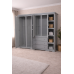BALTIC SOLID PINE 4 DOOR 3 DRAWER MIRRORED WARDROBE WITH BOOKCASE IN GREY BALTIC SOLID PINE 4 DOOR 3 DRAWER MIRRORED WARDROBE WITH BOOKCASE IN GREY