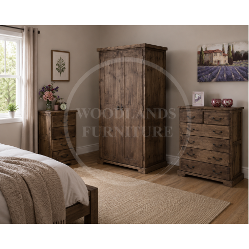 BALTIC SOLID PINE LADIES 3 PIECE BEDROOM SET IN MEDIUM OAK WAX