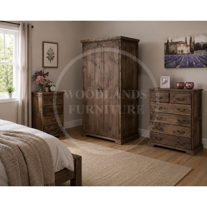 BALTIC SOLID PINE LADIES 3 PIECE BEDROOM SET IN MEDIUM OAK WAX