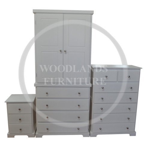 BALTIC  SOLID PINE 3 PIECE BEDROOM SET IN WHITE