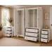Solid Pine Quad Double Mirrored 3 Piece Bedroom Furniture Set - Baltic White | Handmade in England