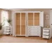 Solid Pine Quad Double Mirrored 3 Piece Bedroom Furniture Set - Baltic White | Handmade in England