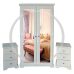 Handmade in Britain Solid Pine Double Mirrored 3 Piece Bedroom Furniture Set - Baltic White (Custom Finish Options)