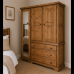 BALTIC SOLID PINE 3 DRAWER TRIPLE FULL MIRRORED WARDROBE IN LIGHT ANTIQUE WAX BALTIC SOLID PINE 3 DRAWER TRIPLE FULL MIRRORED WARDROBE IN LIGHT ANTIQUE WAX