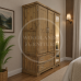 BALTIC SOLID PINE TRIPLE FULL MIRRORED WARDROBE IN KENILWORTH OAK WAX