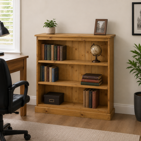 Handmade in England Cambridge Pine 2 Shelved Bookcase in Light Oak Handmade in England Cambridge Pine 2 Shelved Bookcase in Light Oak