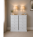 UK Handmade 5 Drawer Bedside Tables Set - Cambridge White - Fully Assembled (Custom Finish Options)