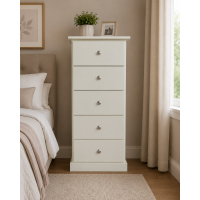 CAMBRIDGE 5 DRAWER BEDSIDE IN IVORY CAMBRIDGE 5 DRAWER BEDSIDE IN IVORY
