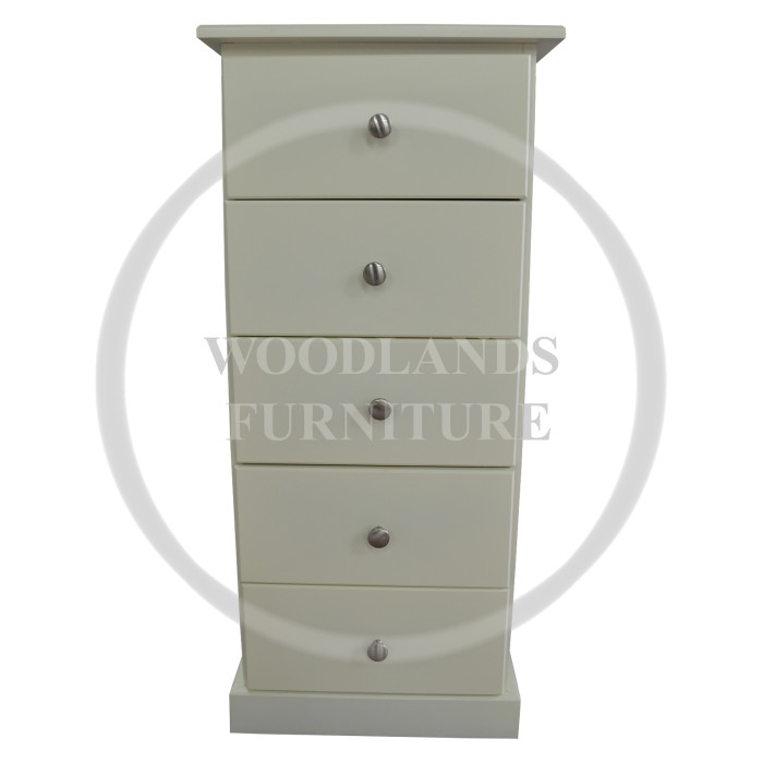 CAMBRIDGE 5 DRAWER BEDSIDE IN IVORY