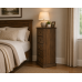Handmade in England Cambridge Solid Pine 5 Drawer Bedside Cabinet in Medium Oak Wax - Fully Assembled