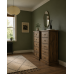 Cambridge Solid Pine 5 Drawer Bedside Cabinet Set In Medium Oak Wax