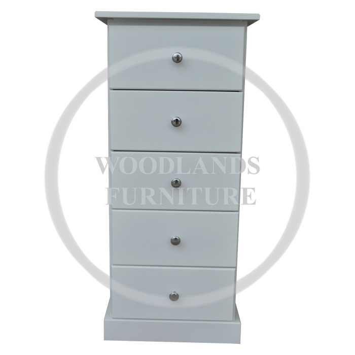 CAMBRIDGE 5 DRAWER BEDSIDE IN WHITE