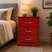 CAMBRIDGE 3 DRAWER BEDSIDE IN RED CAMBRIDGE 3 DRAWER BEDSIDE IN RED