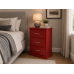CAMBRIDGE 3 DRAWER BEDSIDE IN RED CAMBRIDGE 3 DRAWER BEDSIDE IN RED