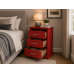 CAMBRIDGE 3 DRAWER BEDSIDE IN RED CAMBRIDGE 3 DRAWER BEDSIDE IN RED