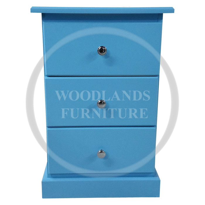 CAMBRIDGE 3 DRAWER BEDSIDE IN BLUE