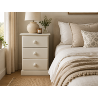 CAMBRIDGE 3 DRAWER BEDSIDE IN IVORY CAMBRIDGE 3 DRAWER BEDSIDE IN IVORY