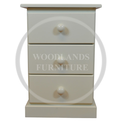 CAMBRIDGE 3 DRAWER BEDSIDE IN IVORY