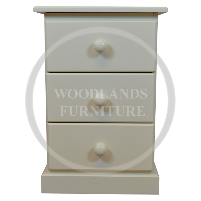 CAMBRIDGE 3 DRAWER BEDSIDE IN IVORY