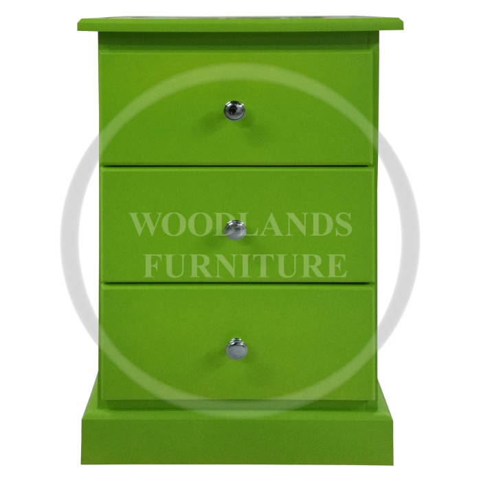 CAMBRIDGE 3 DRAWER BEDSIDE IN GREEN