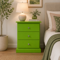 CAMBRIDGE 3 DRAWER BEDSIDE IN GREEN CAMBRIDGE 3 DRAWER BEDSIDE IN GREEN