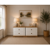 Handmade in England Country 2 Drawer Bedside Cabinets Set in White