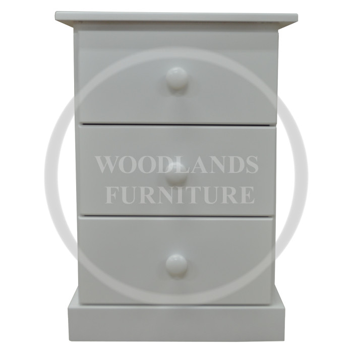 CAMBRIDGE 3 DRAWER BEDSIDE IN WHITE