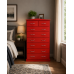 2+6 Drawer Curved Chest - Cambridge Red - Fully Assembled | Handmade in England