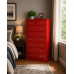 CAMBRIDGE 2+6 DRAWER CURVED CHEST IN RED CAMBRIDGE 2+6 DRAWER CURVED CHEST IN RED