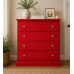 British Handmade 4 Drawer 80cm Wide Chest of Drawers - Cambridge Red - Fully Assembled (Made to Measure)