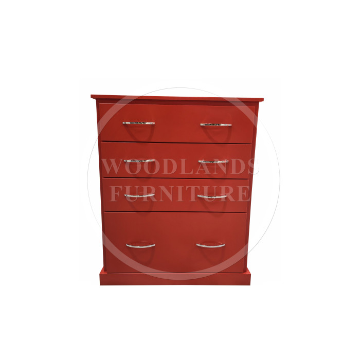 CAMBRIDGE 4 DRAWER CHEST WITH 1 DEEP DRAWER IN RED CAMBRIDGE 4 DRAWER CHEST WITH 1 DEEP DRAWER IN RED