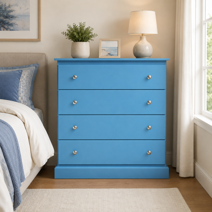 CAMBRIDGE 4 DRAWER CHEST SKY BLUE CAMBRIDGE 4 DRAWER CHEST SKY BLUE