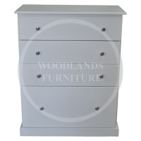 CAMBRIDGE WHITE 4  DRAWER CHEST WITH 1 DEEP DRAWER