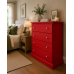 CAMBRIDGE 4 DRAWER CHEST IN RED