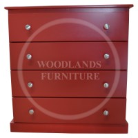 CAMBRIDGE 4 DRAWER CHEST IN RED