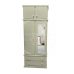 2 Drawer Mirrored Wardrobe with Top Box - Cambridge Ivory | Handmade in England
