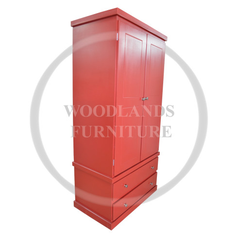 CAMBRIDGE 2 DRAWER WARDROBE IN RED