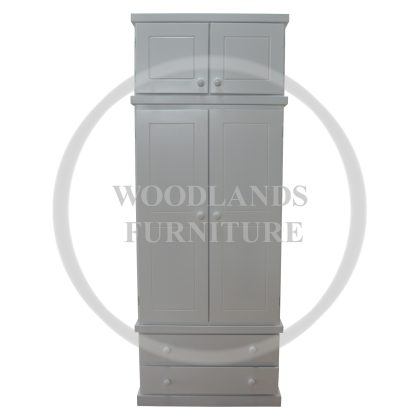 Cambridge 2 Drawer Wardrobe With Topbox In White