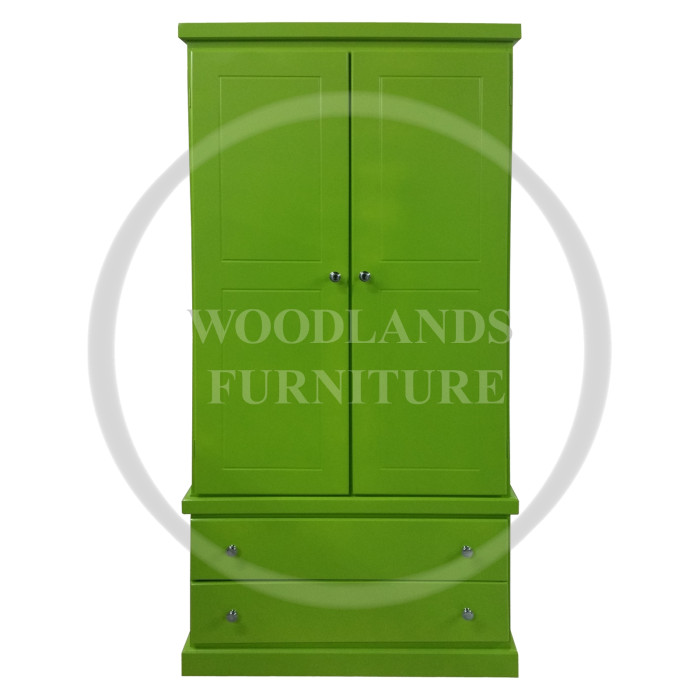 CAMBRIDGE 2 DRAWER WARDROBE IN GREEN