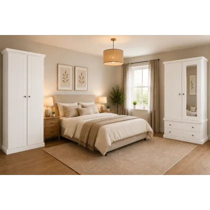 Handmade in England Cambridge 2 Piece Wardrobe Set in White
