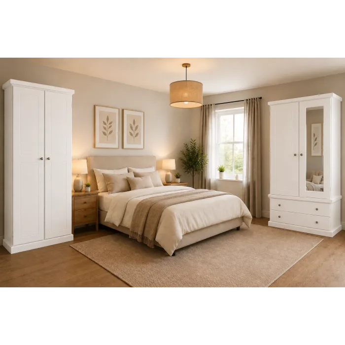 2 Piece Wardrobe Set - Cambridge White | Handmade in England