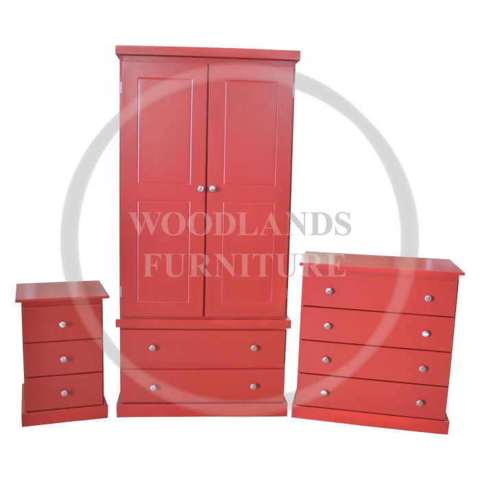 CAMBRIDGE 3 PIECE BEDROOM SET IN RED