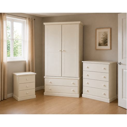 Handmade in England Cambridge 3 Piece Bedroom Set in White
